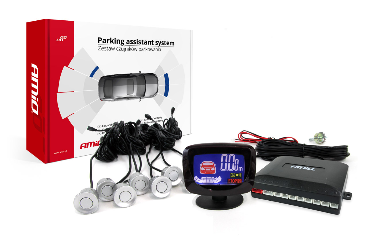 Σύστημα Παρκαρίσματος 12v με 8 Αισθητήρες Ασημί 22mm και Οθόνη Led-graf Amio 1 01597 1