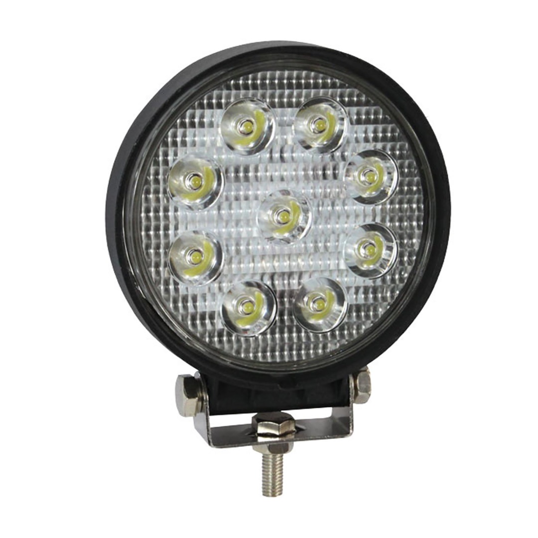 Προβολέας Εργασίας Στρογγυλός Awl04 Flat 2200lm 9/60v - 27w - 6000k - 9 Led - 115x35mm Amio 1τμχ 1 01615AM 1