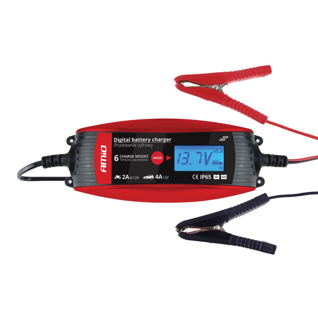 Φορτιστής Μπαταρίας 2a/4a Lcd 6/12v 1.2-120ah Amio 1 02088AM 1