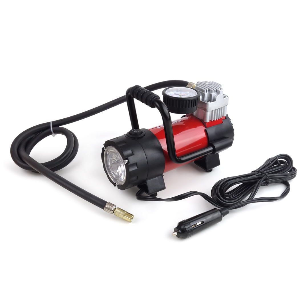Κομπρεσέρ Αέρα Ελαστικών Μεταλλικό Acomp-06 12v 100psi 7bar 28l/min με Φις Αναπτήρα και Καλώδιο 300cm και Φακό Led Amio 1 02180AM 1