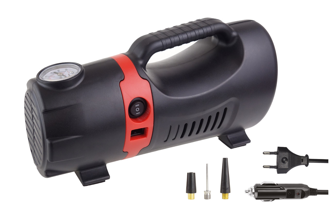 Κομπρεσέρ Αέρα Ελαστικών 230/12v 150psi 10bar με Φις Αναπτήρα & Led Φακό & Καλώδιο Amio 1 02383