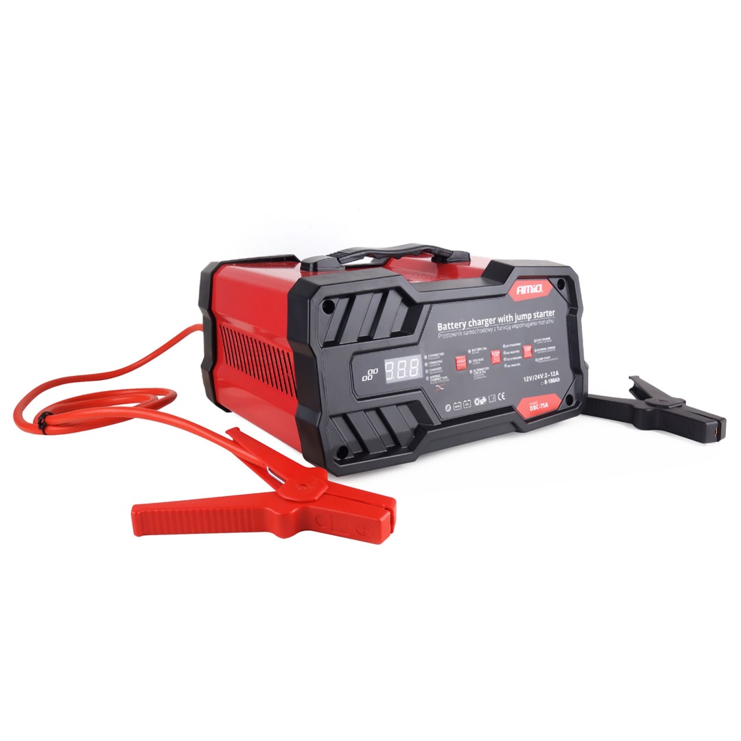Εκκινητής/Φορτιστής Μπαταρίας 12/24v 12a (75Α Start Engine) με Tester και Προστασία Υπερφόρτωσης Amio 1 02400AM 1