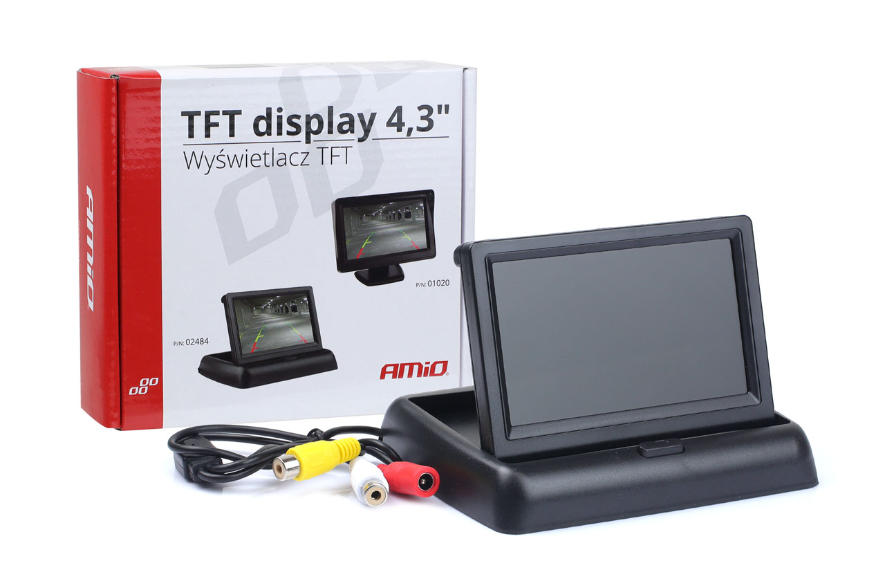 Amio Οθόνη Tft Lcd Αναδιπλούμενη Αυτοκινήτου 4,3" - 12v 1 02484