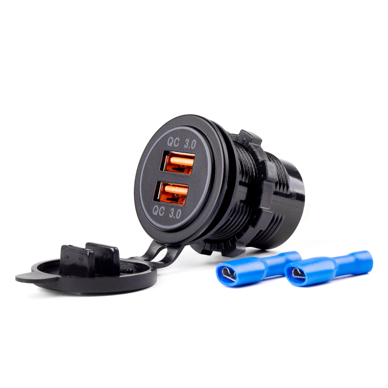 Amio Πρίζα Αυτοκινήτου-Φορτηγού με 2 Θύρες Usb 12/24v 3.0a Φ37mmx51mm Quick Charge Mod-05 1 02855 01