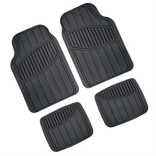 Kyoto Universal Λαστιχένια Πατάκια Σετ 4τμχ 67x46cm + 40x33cm Μαύρα Lampa 1 15112