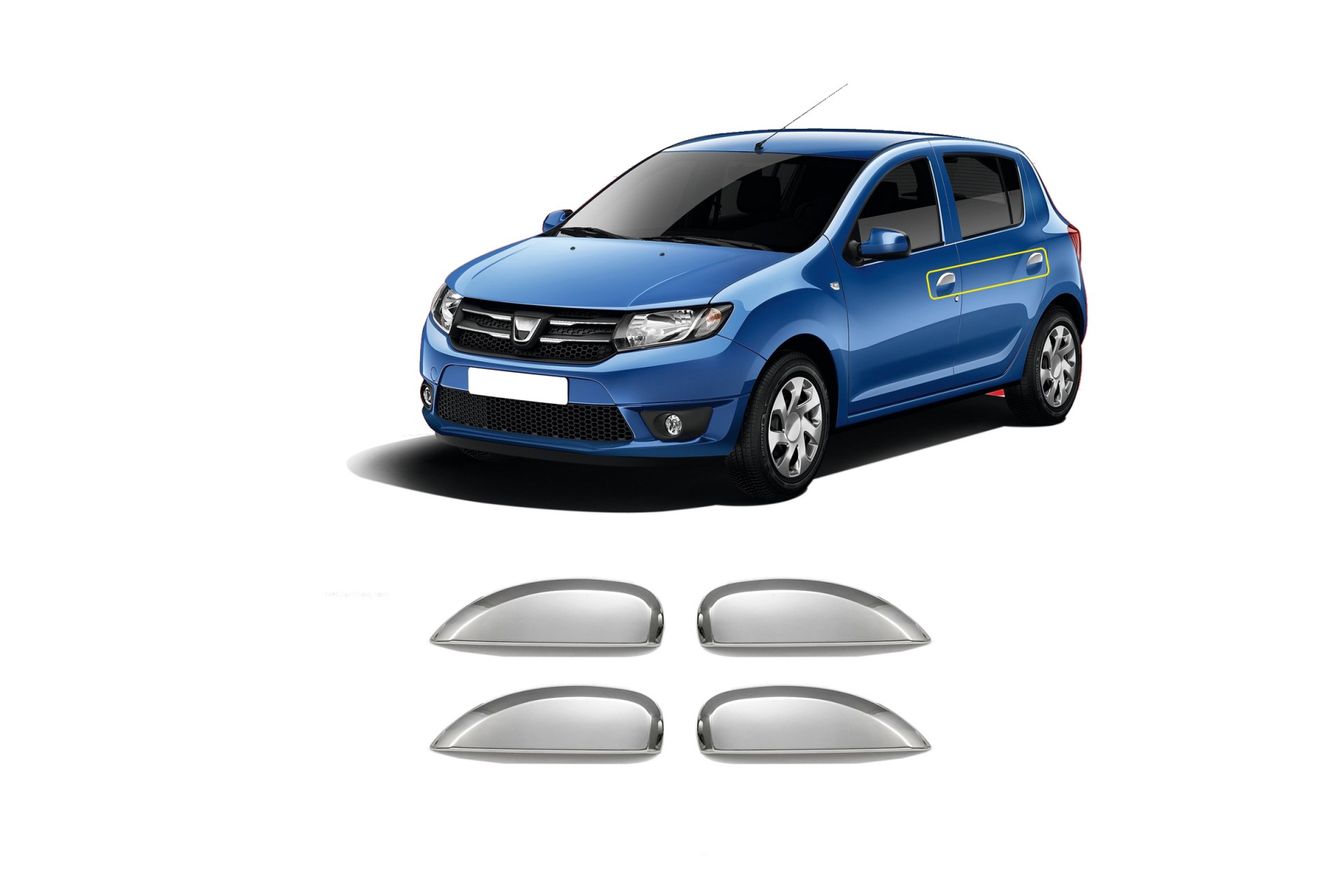 Χερούλια Πόρτας Dacia Sandero 2 4d 2013+ Χρώμιο Μεταλλικά 4τμχ S-dizayn 1 233104 0