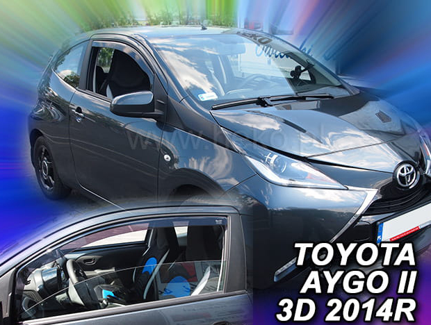 Toyota Aygo 3d 2014-2021 Φιμέ Ανεμοθραύστες Heko Σετ 2τμχ (tp) 1 29639