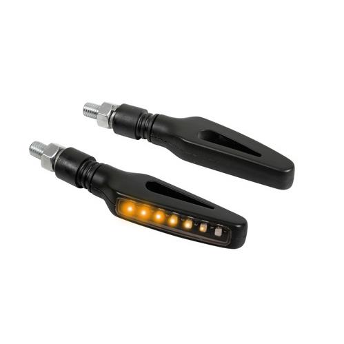 Φλας Μοτοσυκλέτας Glory Sq Μαύρα 12v Smd Led 98x36mm Lampa 2τμχ 1 31437