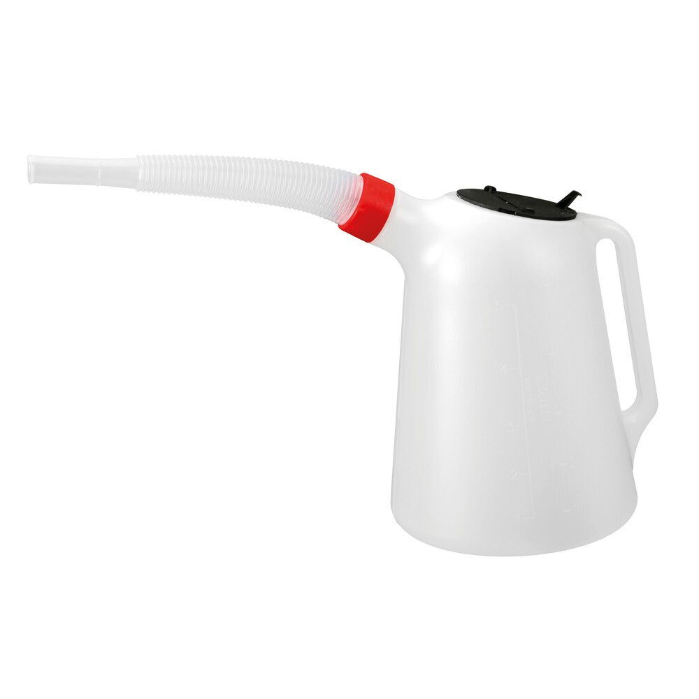 Lampa Δοχείο Πλαστικό (hdpe) για Μεταφορά Λαδιού με Εύκαμπτο Μακρύ Στόμιο και Καπάκι Λευκό 5000ml 1 67083 S 01