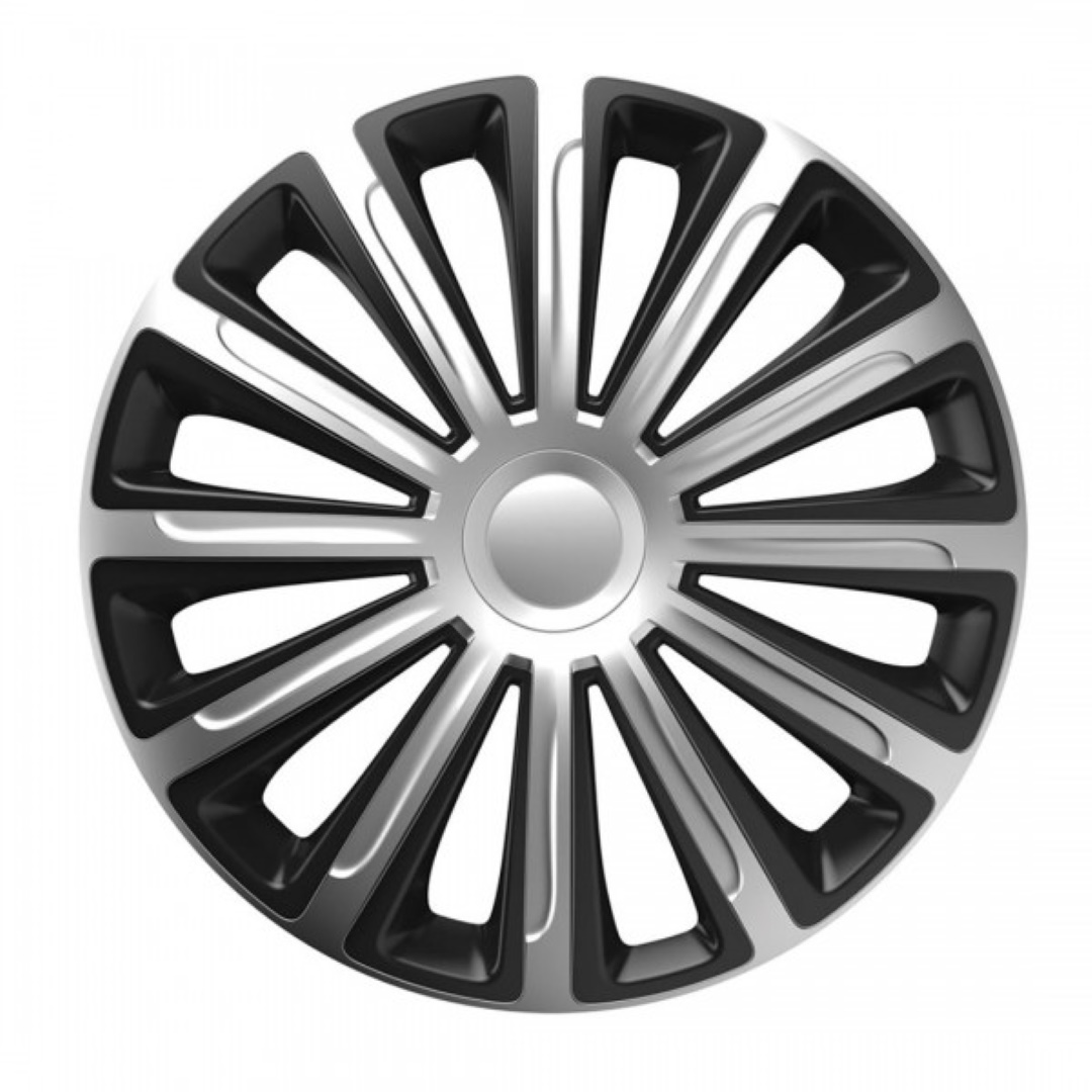 Amio Τάσια 14" Hubcap Trend Ασημί-Μαύρα Σετ 4τμχ 1 6834 1
