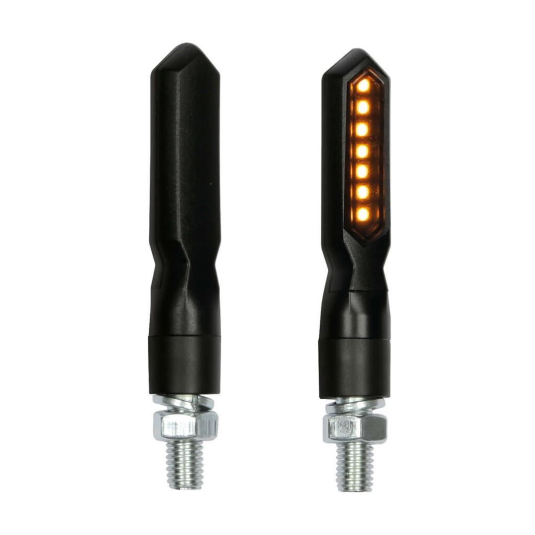 Φλας Μοτοσυκλέτας Piercer Sq 12v Μαύρα Smd Led 75x15mm Σετ 2τχμ Lampa 1 90479 LM 1