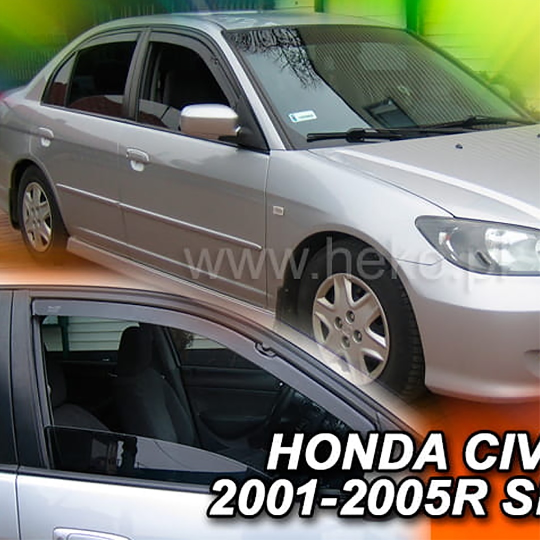 Honda Civic Vii 4d Sedan 2001-2005 Φιμέ Ανεμοθραύστες Heko Σετ 2τμχ (tp) 1 A111