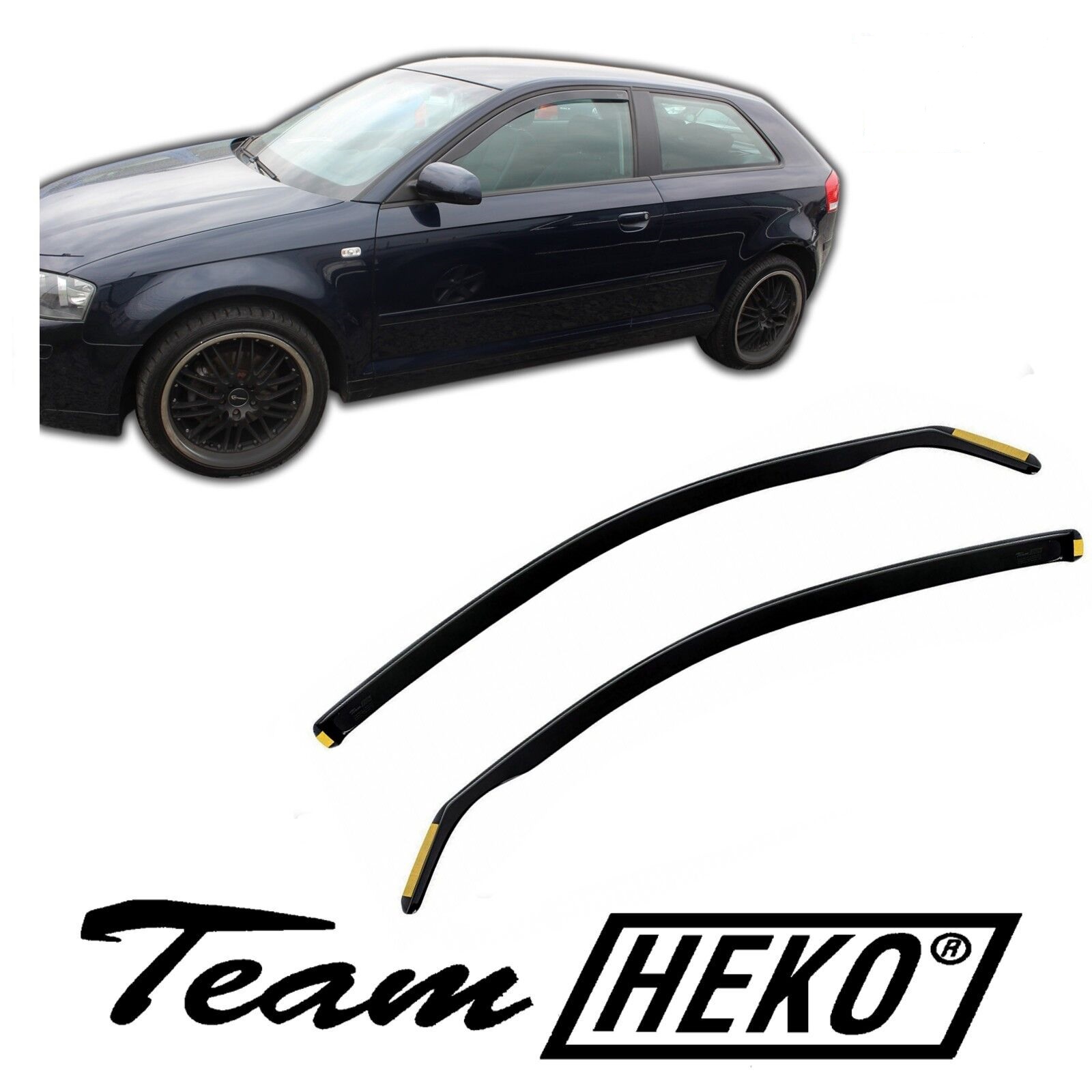 Ανεμοθραύστες Audi A3 3D 2004-2012 Φιμέ της Heko Σετ 2τμχ 10215 (tp) 1 Audi A3 3d 2004 2012 anemothrastes 2 tem heko