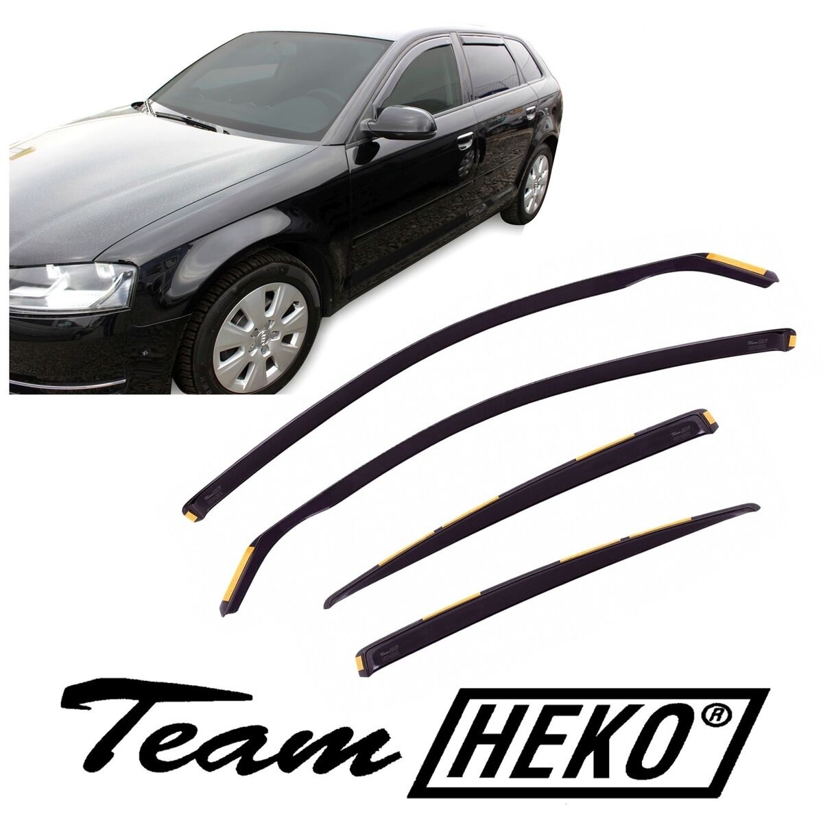 Ανεμοθραύστες για Audi A3 Sportback 5d 2004-2012 Φιμέ της Heko Σετ 4τμχ 10221 1 Audi A3 Sportback 5D 2004 2012 Φιμέ Ανεμοθραύστες Heko Σετ 4τμχ