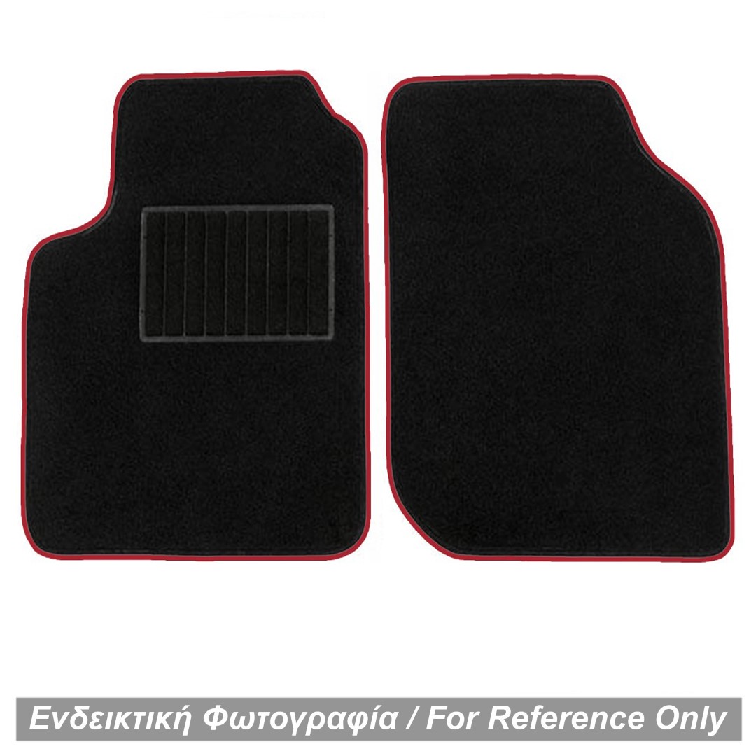 Πατάκια Μοκέτα Mercedes Smart 451 2007-2014 Μαύρο με Κόκκινο Ρέλι (2τχμ) Race 1 BLACK RED 2 pieces