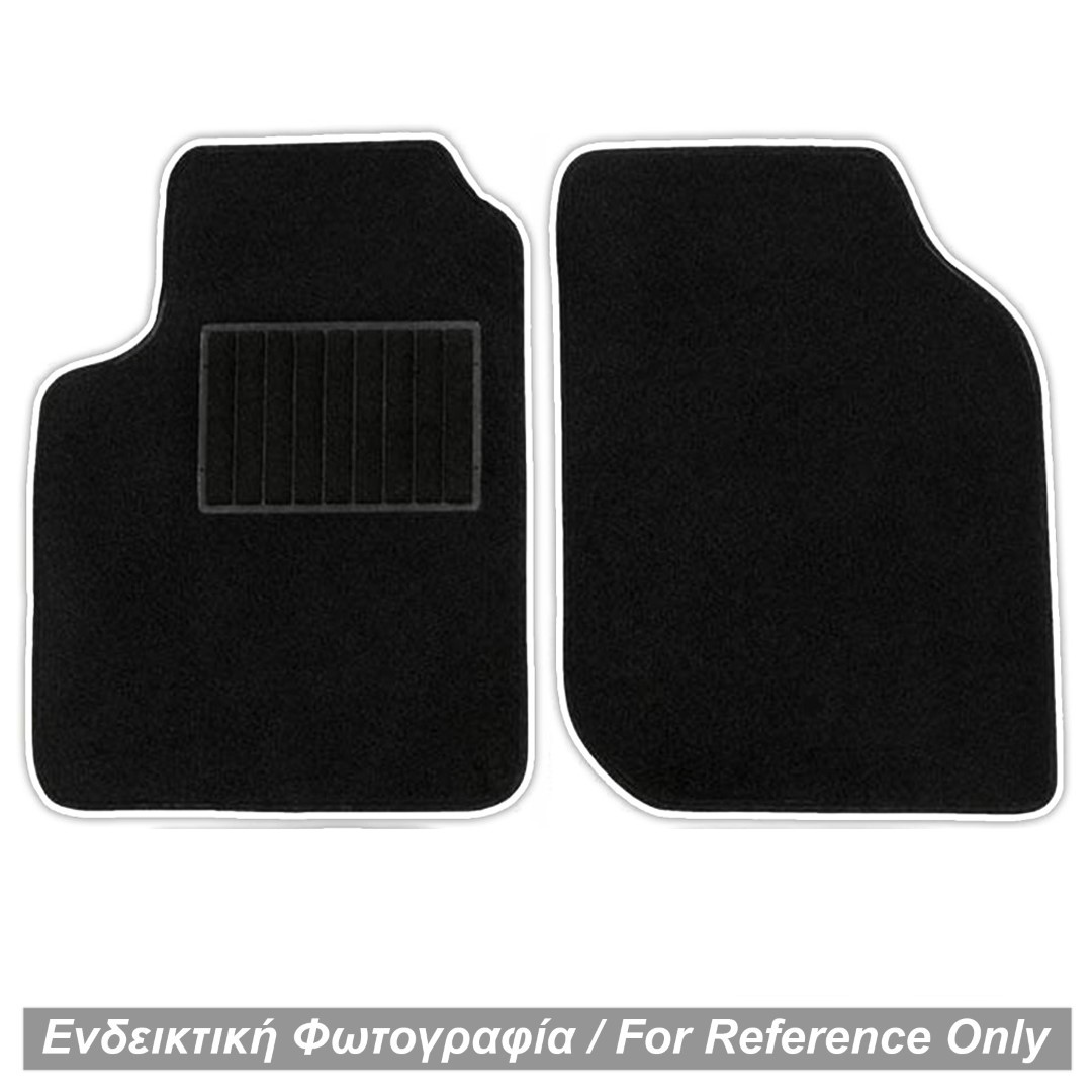 Mercedes Smart 450 1998-2006 Πατάκια Μαρκέ Μοκέτα Μαύρο με Λευκό Ρέλι Σετ 2τχμ Race Axion 1 BLACK WHITE 2 pieces