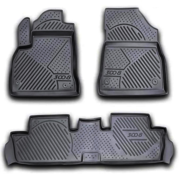 Peugeot 3008 05/2009+ Λαστιχένια Πατάκια Σετ 3τμχ Μαύρα Novline 1 CARPGT00023