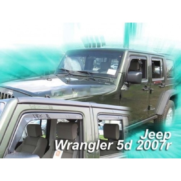 Jeep Wrangler (jk) 3d/5d 2007-2018 Φιμέ Ανεμοθραύστες Heko Σετ 2τμχ (tp) 1 Jeep Wrangler JK 3D 5D 2007 2018 anemothraustes 2 tem heko