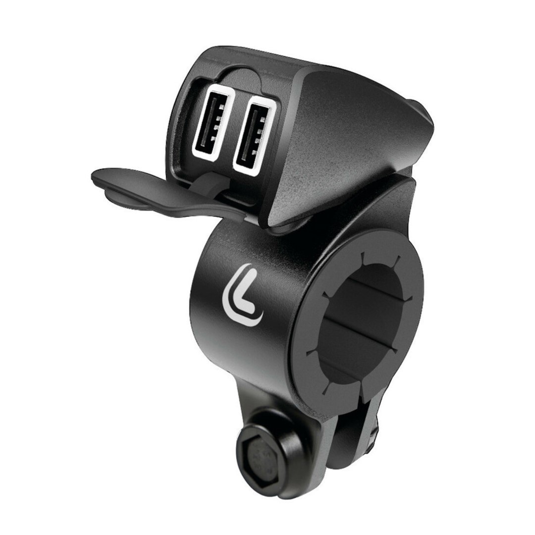 Φορτιστής Usb Διπλός Trek 12/24v 5400ma με Βάση Στήριξης Τιμονιού 21-32mm και Καλώδιο 150cm Αδιάβροχος Lampa 1 L38828 1