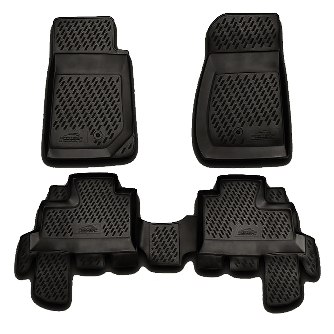Jeep Wrangler 5d 2007+ Λαστιχένια Πατάκια Σετ 4τμχ Μαύρα Novline 1 MFJK7401NV 1