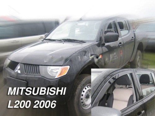 Mitsubishi L200 Double Cab 4d 2006-2016 Φιμέ Ανεμοθραύστες Heko Σετ 4τμχ για Μπρος-Πίσω Παράθυρα (tp) 1 Mitsubishi L200 Double CAB 4D 2006 2016 anemothraustes 4 tem heko