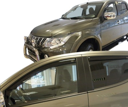Mitsubishi L200 4d Double Cab 2015+ Φιμέ Ανεμοθραύστες Heko Σετ 4τμχ για Μπρος-Πίσω Παράθυρα 1 Mitsubishi L200 4D Double Cab 2015 anemothrastes 4 tem heko