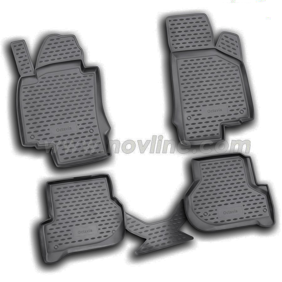 Skoda Octavia 5 09/2004-2013 Λαστιχένια Πατάκια Σετ 4τμχ Μαύρα Novline 1 NLC.45.03.210K