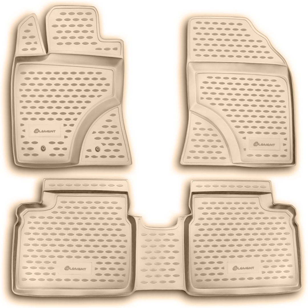 Toyota Avensis 01/2009-2011 Λαστιχένια Πατάκια Σετ 4τχμ Μπεζ Novline 1 NLC.48.19.212K