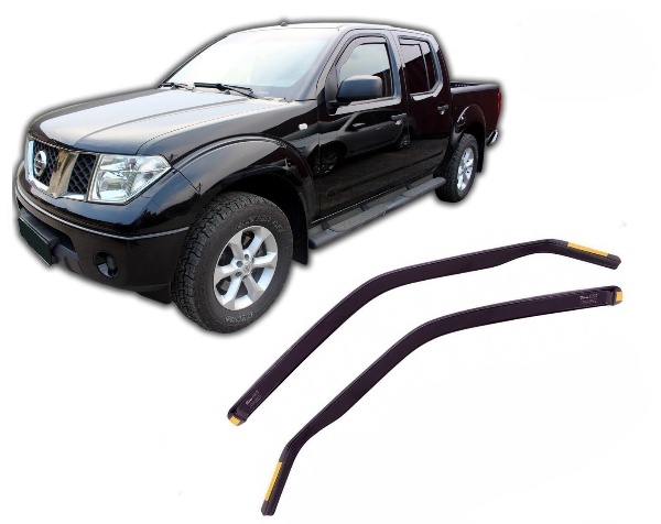 Nissan Navara 2/4d King/double Cab 2005-2014 Φιμέ Ανεμοθραύστες Heko Σετ 2τμχ (tp) 1 Nissan Navara 2 4d King double Cab 2005 2014 ανεμοθραύστες 4 τεμ Heko