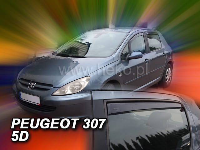 Peugeot 307 5d 2001-2008 Φιμέ Ανεμοθραύστες Heko Σετ 4τμχ για Μπρος-Πίσω Παράθυρα 1 Peugeot 307 5d 2001 2008 anemothrastes 4 tem heko