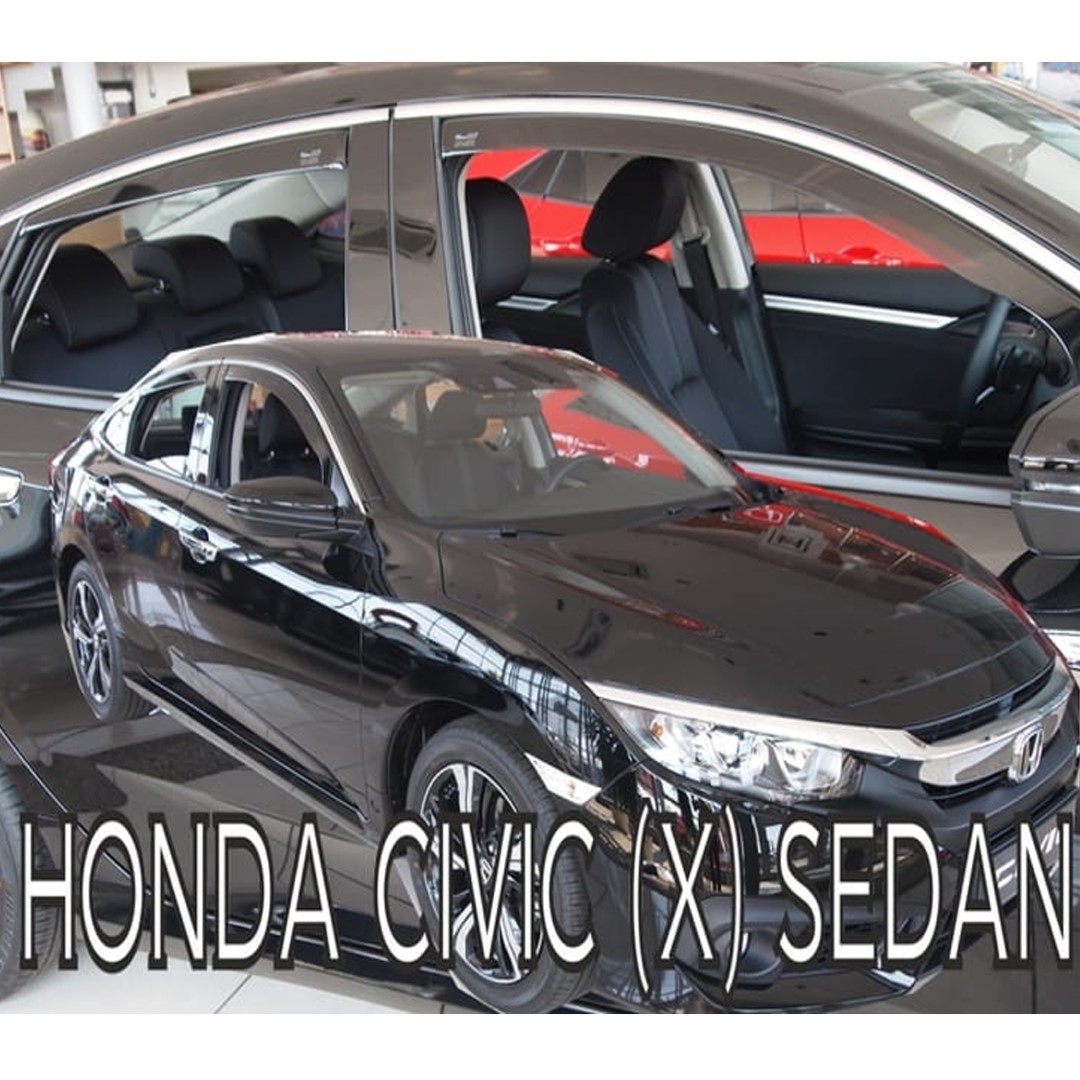 Honda Civic X Gen 4d 2017+ Φιμέ Ανεμοθραύστες Heko Σετ 4τμχ για Μπρος-Πίσω Παράθυρα 1 SET17182
