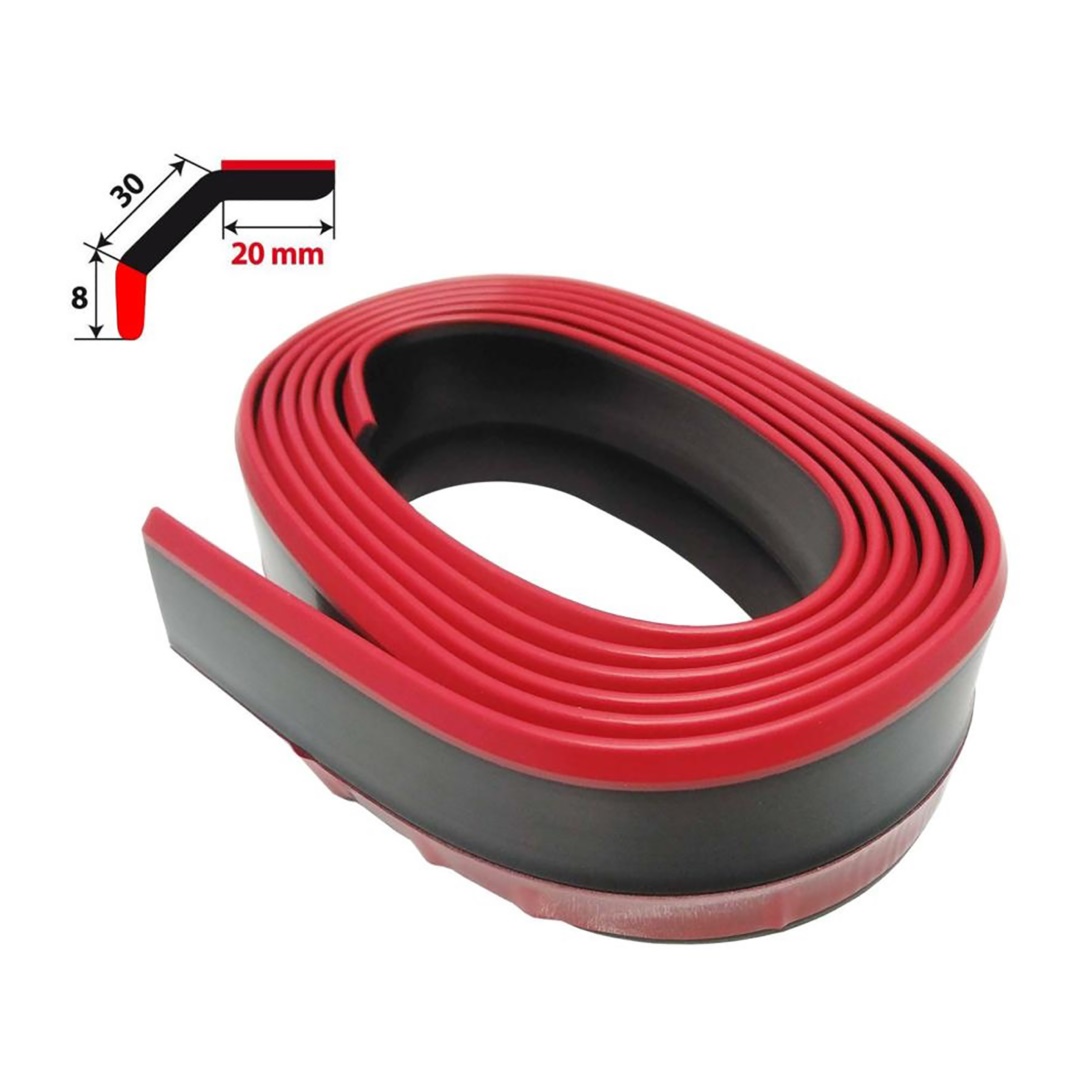 Simoni Racing Διακοσμητικό Spoiler Προφυλακτήρα Lip-splitter 20+30+8mm 250cm Λαστιχένιο Κόκκινο/Μαύρο 1 SRUBBR 1