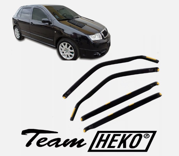 Skoda Fabia 4d/5d 1999-2010 Φιμέ Ανεμοθραύστες Heko Σετ 4τμχ για Μπρος-Πίσω Παράθυρα 1 Skoda Fabia 1999 2007 ανεμοθραύστες HEKO