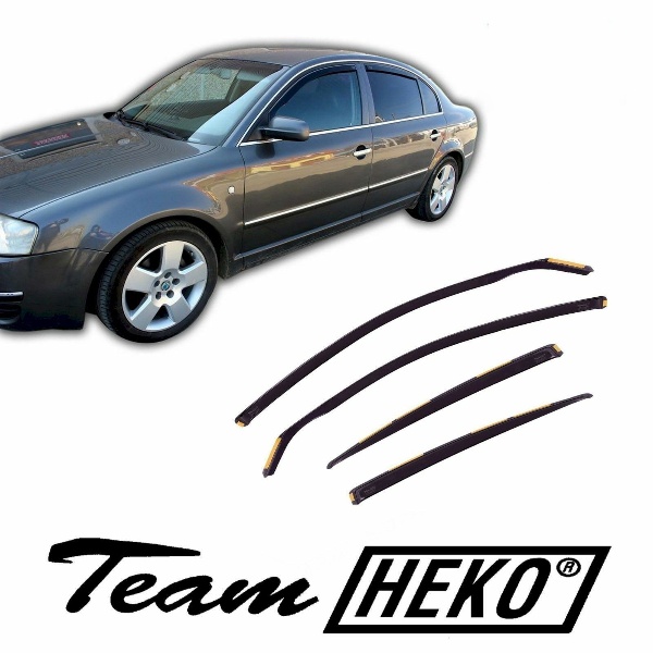 Skoda Superb 4d 04/2002-10/2008 Φιμέ Ανεμοθραύστες Heko Σετ 2τμχ 1 Skoda Superb 4D 2002 2008 anemothraustes 4 tem heko 2