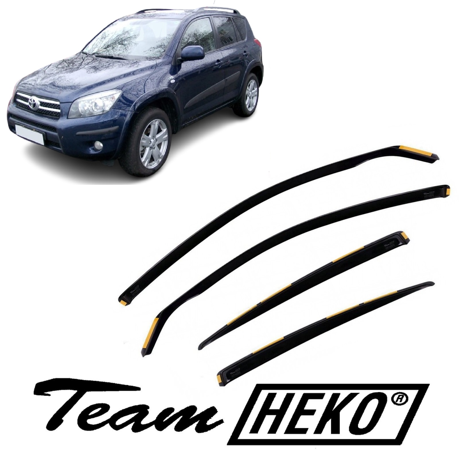 Ανεμοθραύστες Toyota Rav 4 5D 2006-2009 Φιμέ Heko Σετ 4τμχ 29380 1 Toyota RAV4 2006 2009 ανεμοθραύστες HEKO