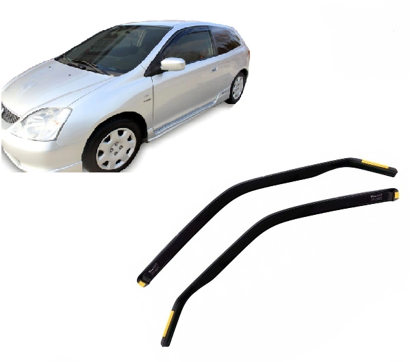Honda Civic Vii 3d 2001-2005 Φιμέ Ανεμοθραύστες Heko Σετ 2τμχ (tp) 1 honda civic 3d heko