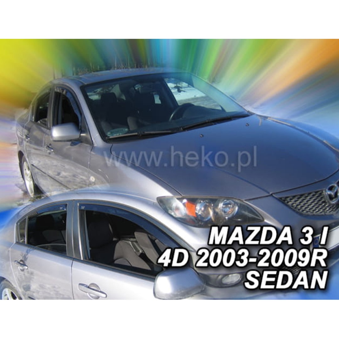 Mazda 3 4d 2003-2009 Φιμέ Ανεμοθραύστες Heko Σετ 4τμχ για Μπρος-Πίσω Παράθυρα (tp) 1 ΑΝΕΜSET23162