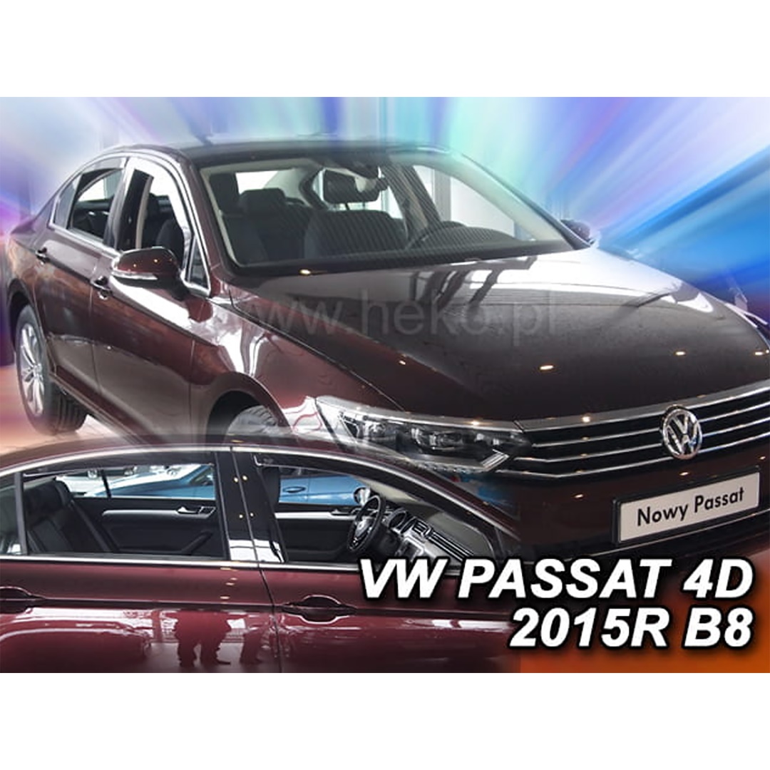 Vw Passat 4d 2014+ Φιμέ Ανεμοθραύστες Heko Σετ 4τμχ για Μπρος-Πίσω Παράθυρα 1 ΑΝΕΜSET31002