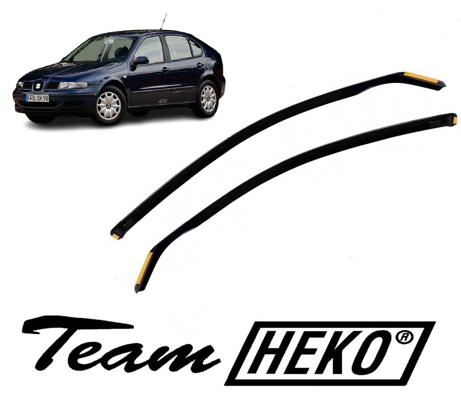 Ανεμοθραύστες για Seat Leon 5d 1999-2006 / Toledo 4d 1999-2004 Φιμέ της Heko Σετ 2τμχ 28222 (tp) 1 Ανεμοθραύστες για Seat Leon 5D 1999 2006 Φιμέ της Heko Σετ 2τμχ