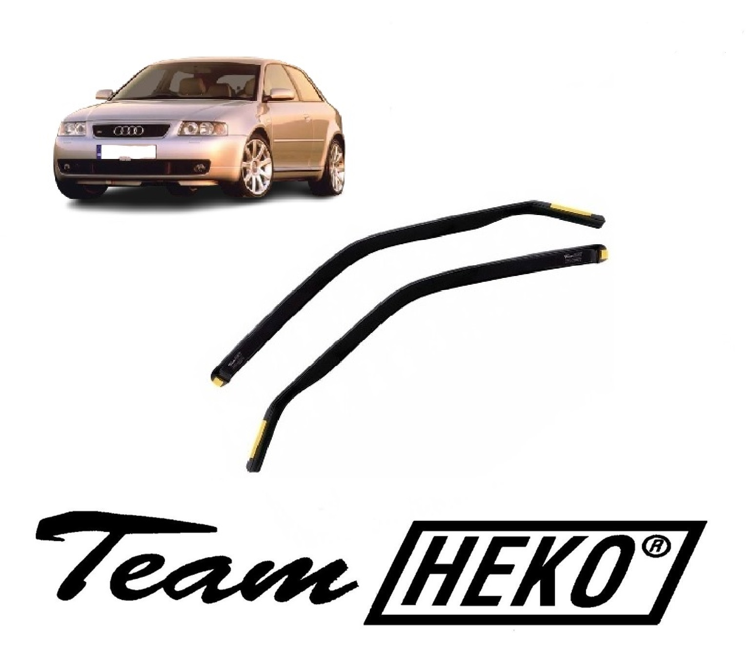 Ανεμοθραύστες για AUDI A3 / S3 3D 1996-2003 Φιμέ της Heko Σετ 2τμχ 10205 1 Audi A3 1996 2003 Ανεμοθραύστες Φιμέ Σετ 2τμχ Heko