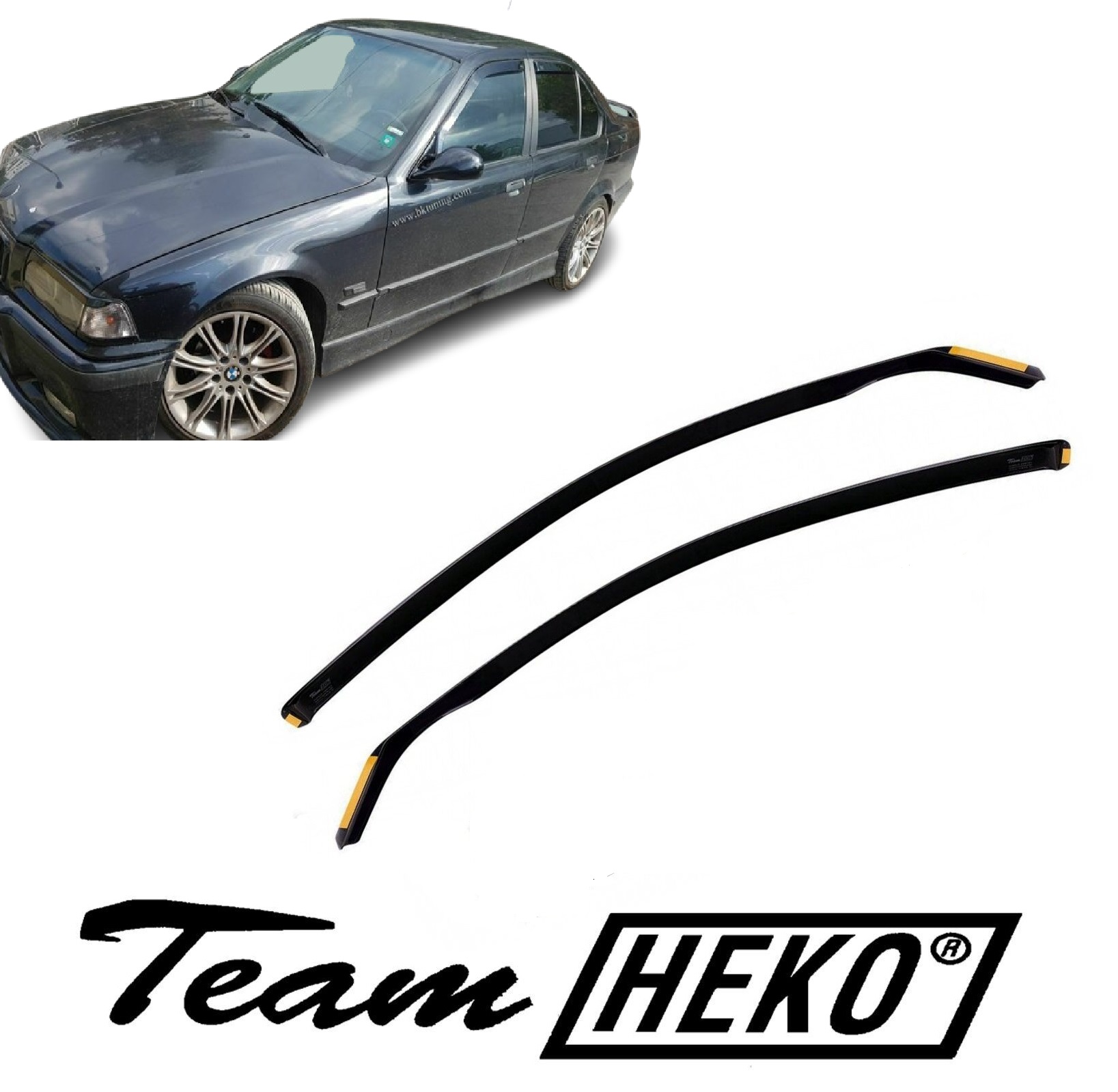 Ανεμοθραύστες BMW Σειρά 3 E36 4D 1991-1998 Φιμέ Σετ 2τμχ της Heko 11110 1 BMW series 3 E36 4D 1991 1998 ανεμοθραύστες HEKO σετ 2τμχ