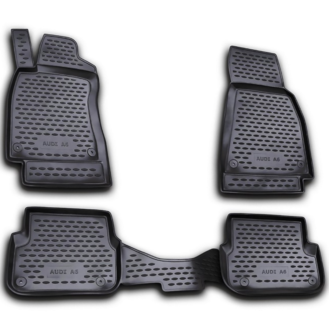 Audi A6 C6 2006-2011 Λαστιχένια Πατάκια Μαρκέ Σετ 4τμχ Μαύρα Novline 1 CAR15