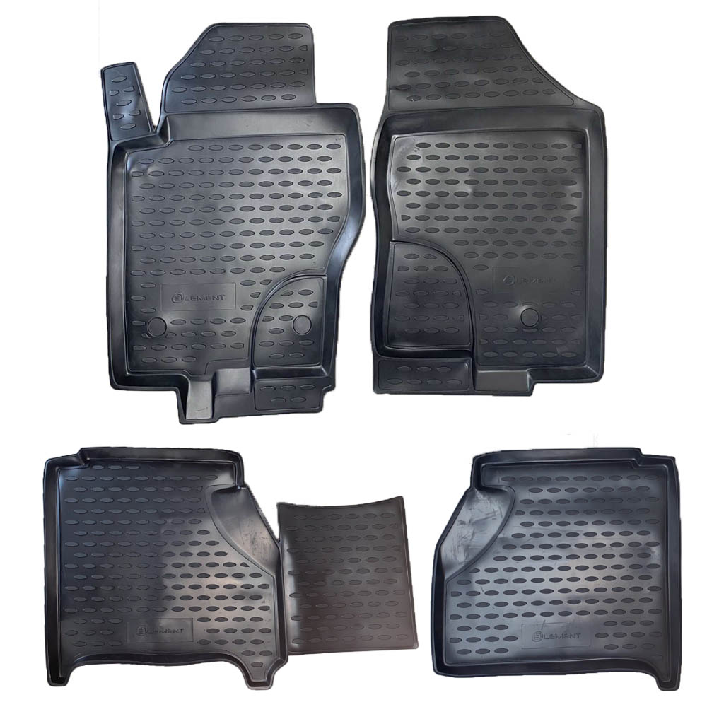 Nissan Navara D40 2010+ Λαστιχένια Tpe Πατάκια Μαρκέ Σετ 4τμχ Μαύρα Novline (με κουτί πίσω από κάθισμα) 1 CARNIS10050H new