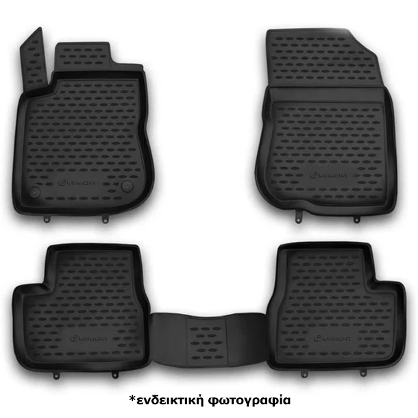 Peugeot 208 / 2008 3d / 5d 4/2012-2019 Λαστιχένια Πατάκια Σετ 4τμχ Μαύρα Novline (tp) 1 D000000188