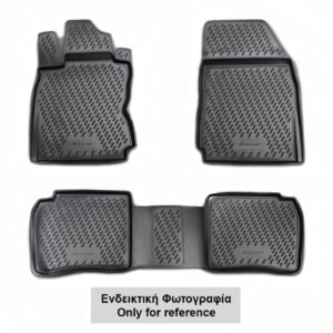 Ford Ranger 2007-2011 (4πορτο) Λαστιχένια Πατάκια Μαρκέ Σετ 4τμχ Ανθρακί/Σκούρο Γκρι Novline