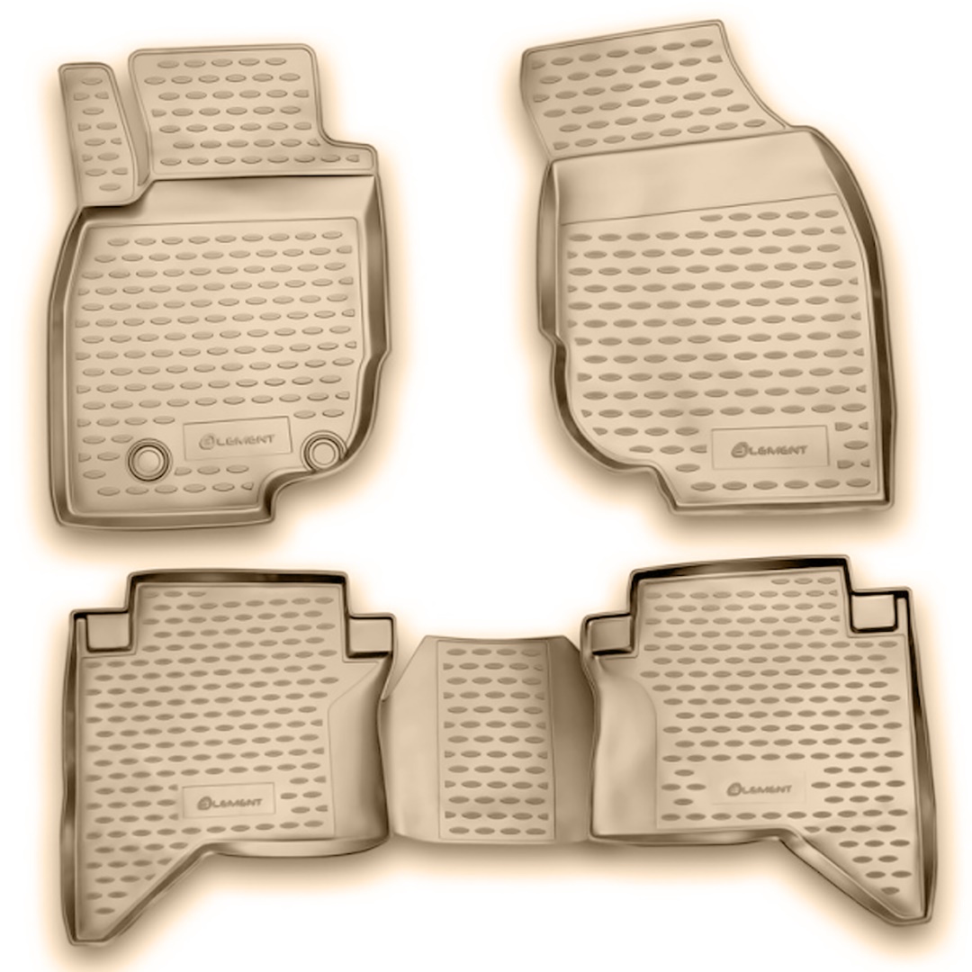 Toyota Hilux 2011-2015 Λαστιχένια Πατάκια Μαρκέ Σετ 4τμχ Μπεζ Novline 1 NLC.48.52.212K