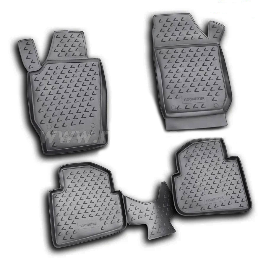 Skoda Roomster 09/2006+ Λαστιχένια Tpe Πατάκια Μαρκέ Σετ 4τμχ Μαύρα Novline 1