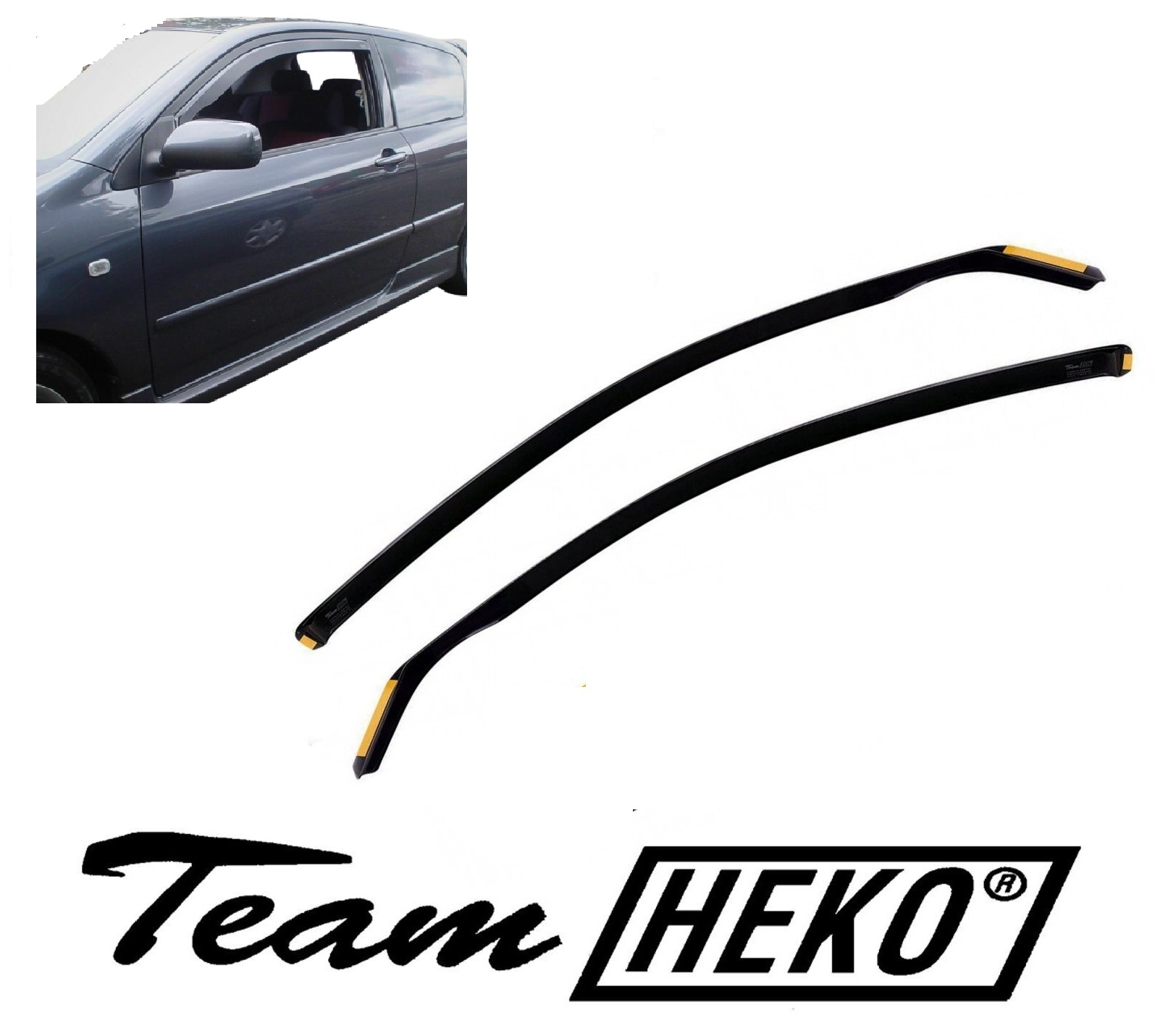 Ανεμοθραύστες Toyota Corolla 3D 2002-2007 Φιμέ Heko Σετ 2τμχ 29337 1 Ανεμοθραύστες Toyota Corolla 3D 2002 2007 Φιμέ Heko Σετ 2τμχ 29337